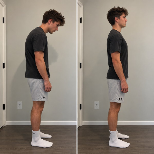 Michael Collins posture before and after